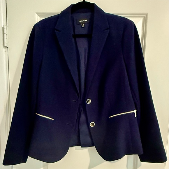 Talbots Jackets & Blazers - Talbots Navy Two-Button, Tailored Blazer